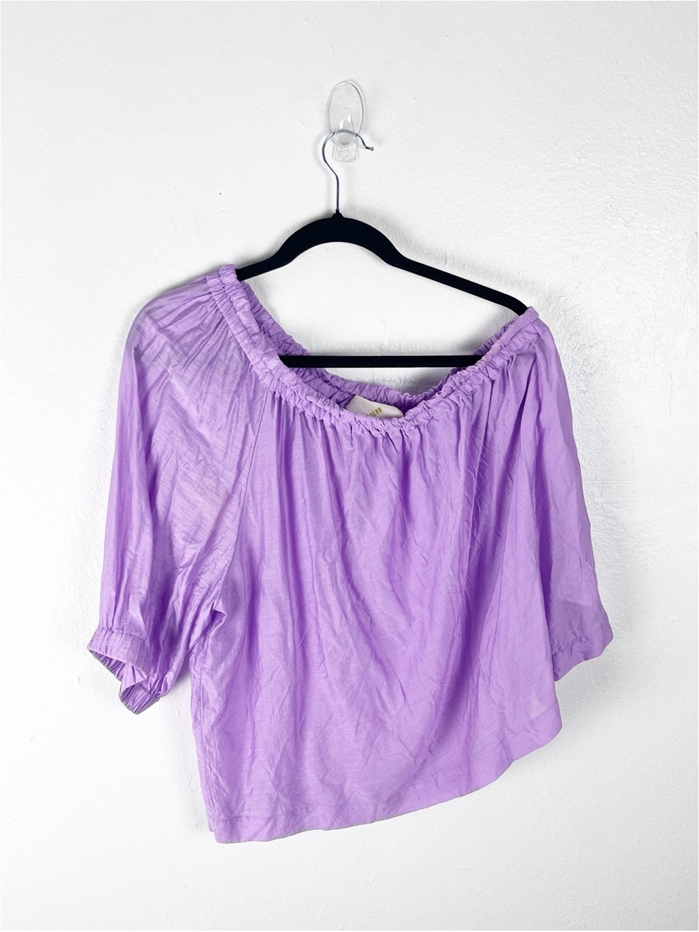 ANTHROPOLOGIE MAEVE Maeve Leonie Purple Silk Blend One Shoulder Blouse Medium